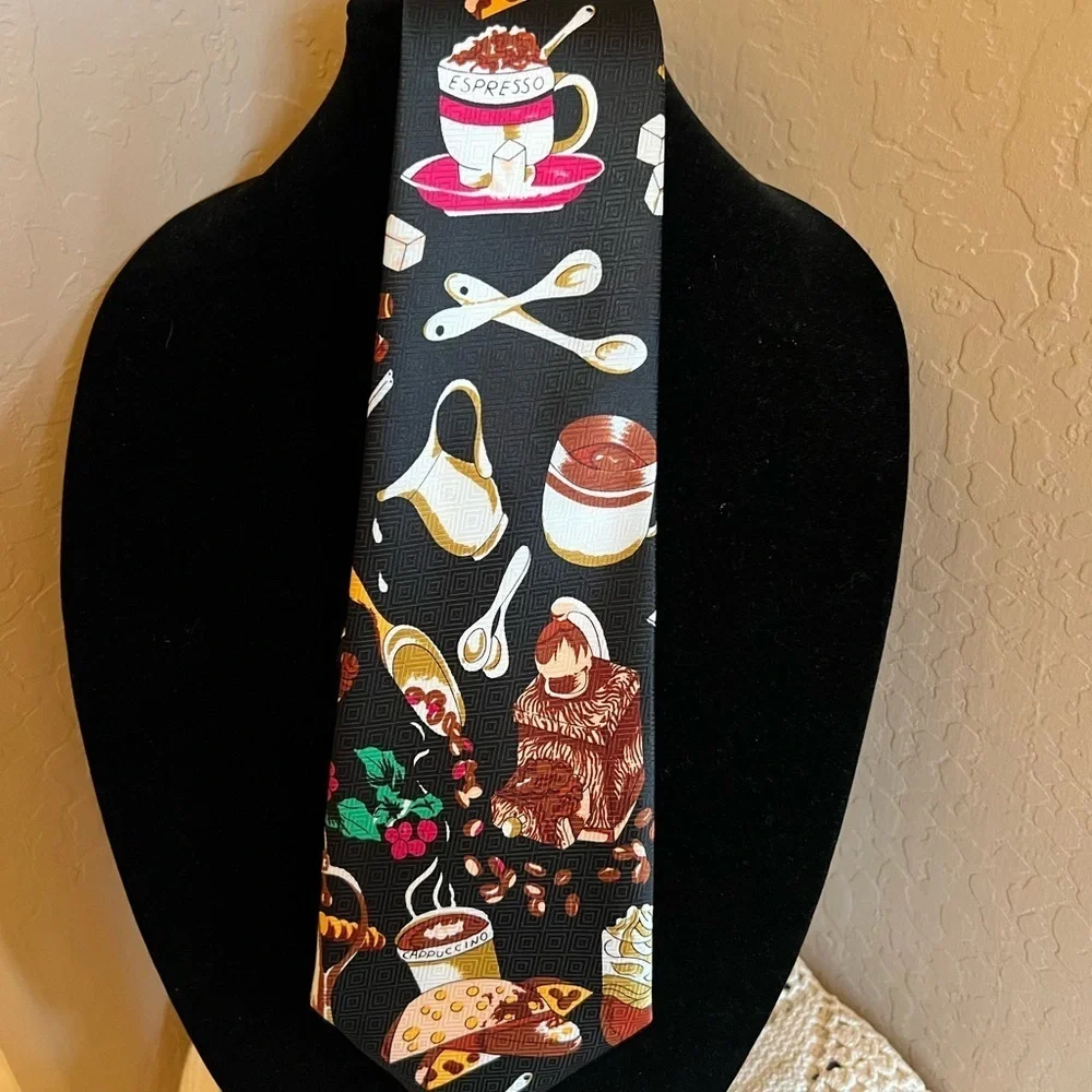 A. Rogers Handmade Novelty Tie Coffee Lovers Silk House Espresso Coffee Necktie